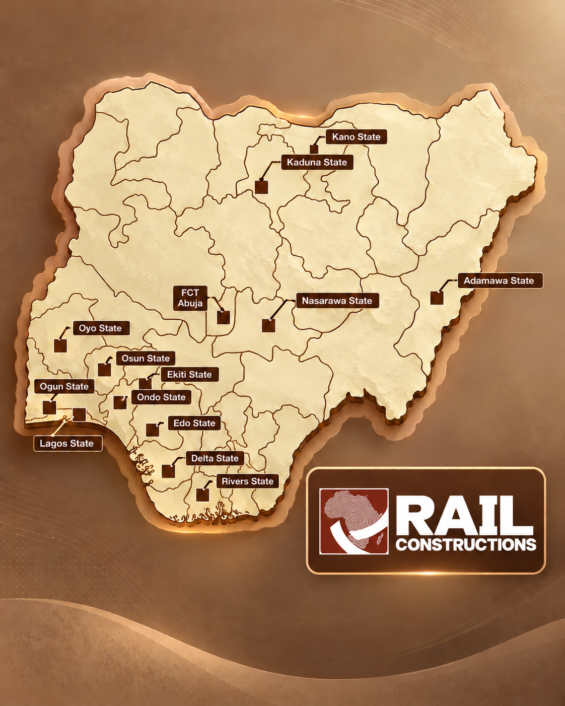 Map of RAIL project locations across Nigeria