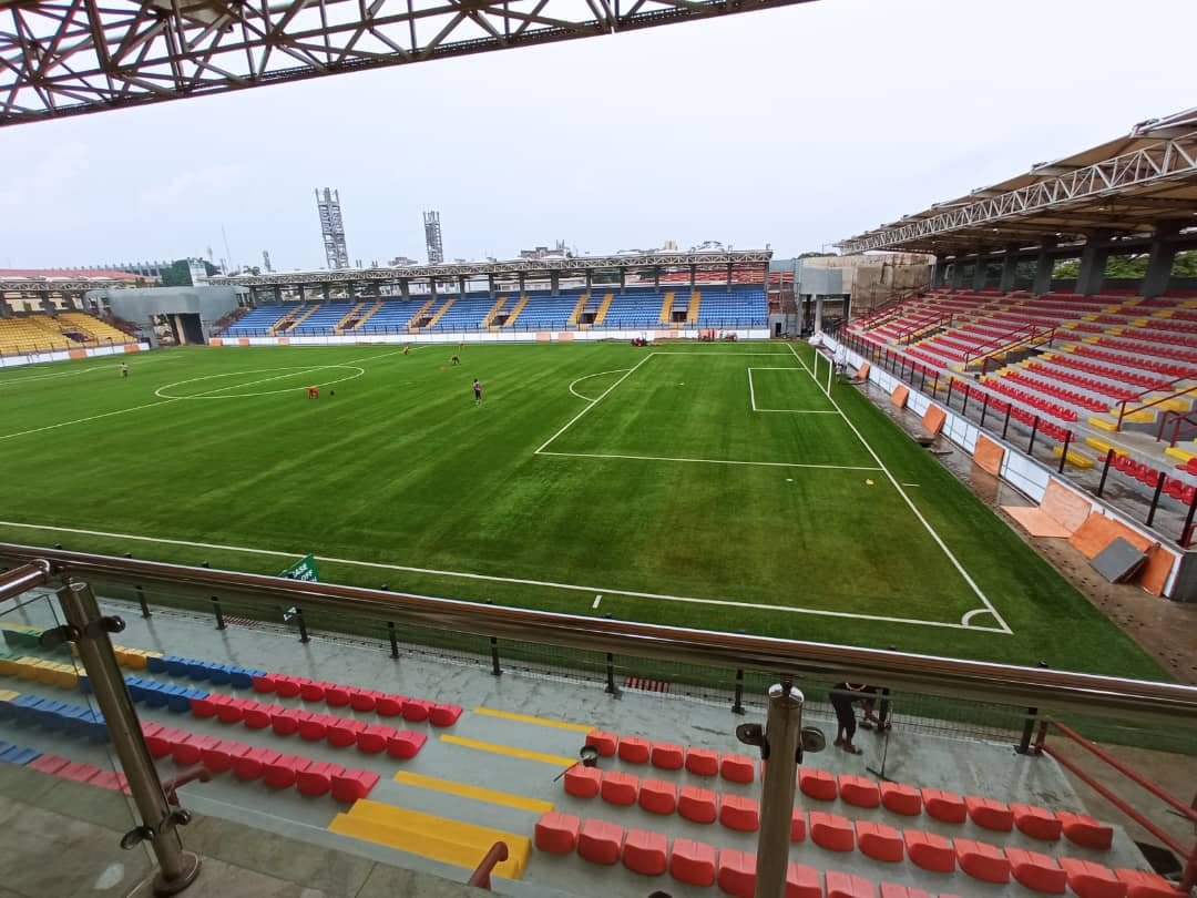 Stadium pitch and stands